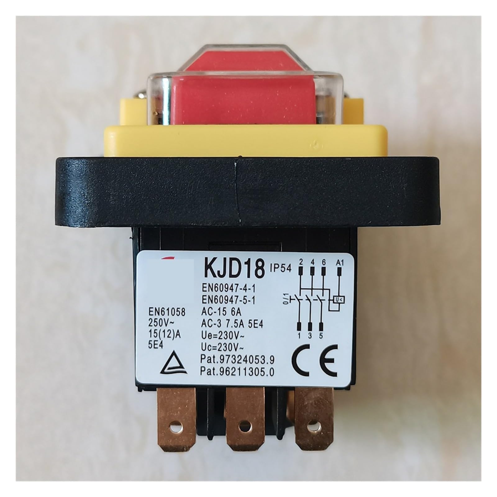 KJD18 7Pins Push Button Switch ON-OFF Electromagnetic Switches with Under Voltage and Restart Protection 15(12) A 230V AC WERQKJXCZ von WERQKJXCZ