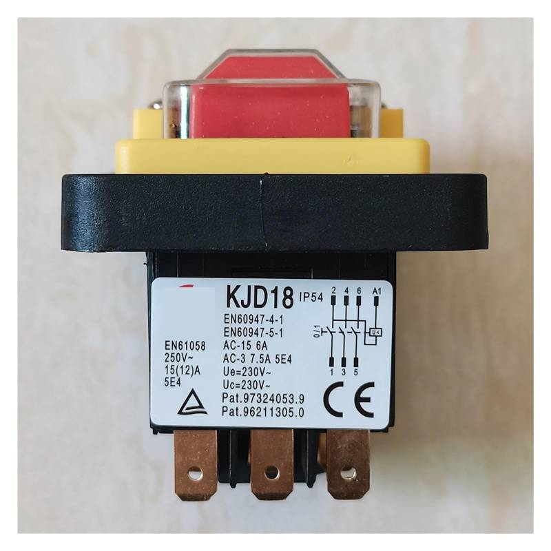 KJD18 7Pins Push Button Switch ON-OFF Electromagnetic Switches with Under Voltage and Restart Protection 15(12) A 230V AC WERQKJXCZ von WERQKJXCZ