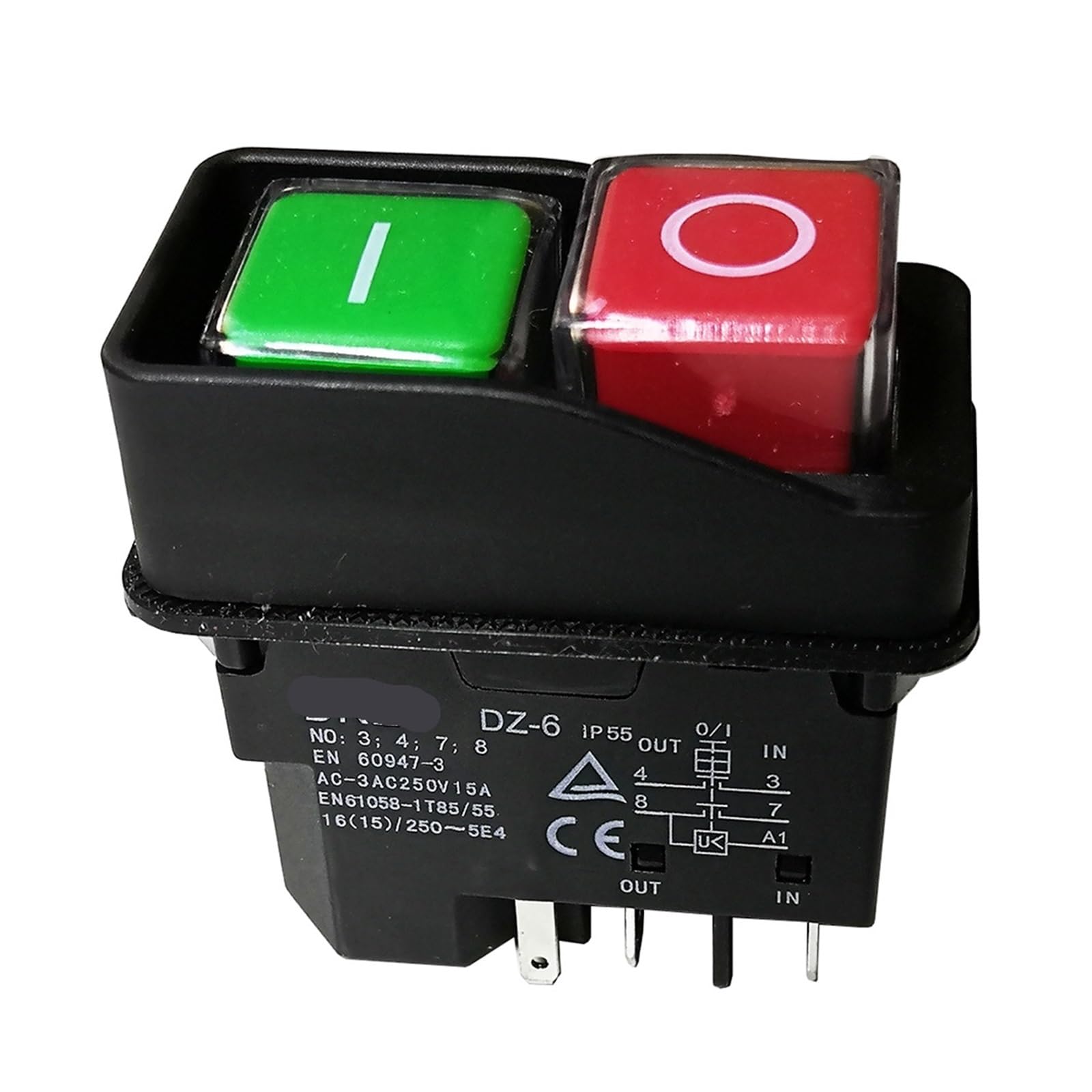 Waterproof Electromagnetic Push Button Switches Start Stop Pushbutton Switch for Grinding Machine 15A DZ-6H 5 Pins IP55 WERQKJXCZ Waterproof Electromagnetic Push Button Switches Start Stop Pushbutton Switch for Grinding Machine 15A DZ-6H 5 Pins IP55 WERQKJXCZ von WERQKJXCZ