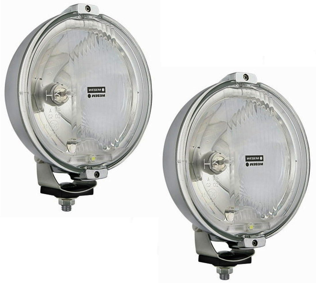 2x Chrom rund Fernscheinwerfer, Zusatzscheinwerfer mit 12V LED Ring Positionslicht 2x Chrom rund Fernscheinwerfer, Zusatzscheinwerfer mit 12V LED Ring Positionslicht von WESEM