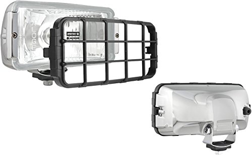 WESEM Zusatzscheinwerfer Chrom mit Schutzgitter 12/24V Universal LED Arbeitsleuchte für Traktoren, Schlepper, LKW, Anhänger, Trailer, Wohnwagen von WESEM