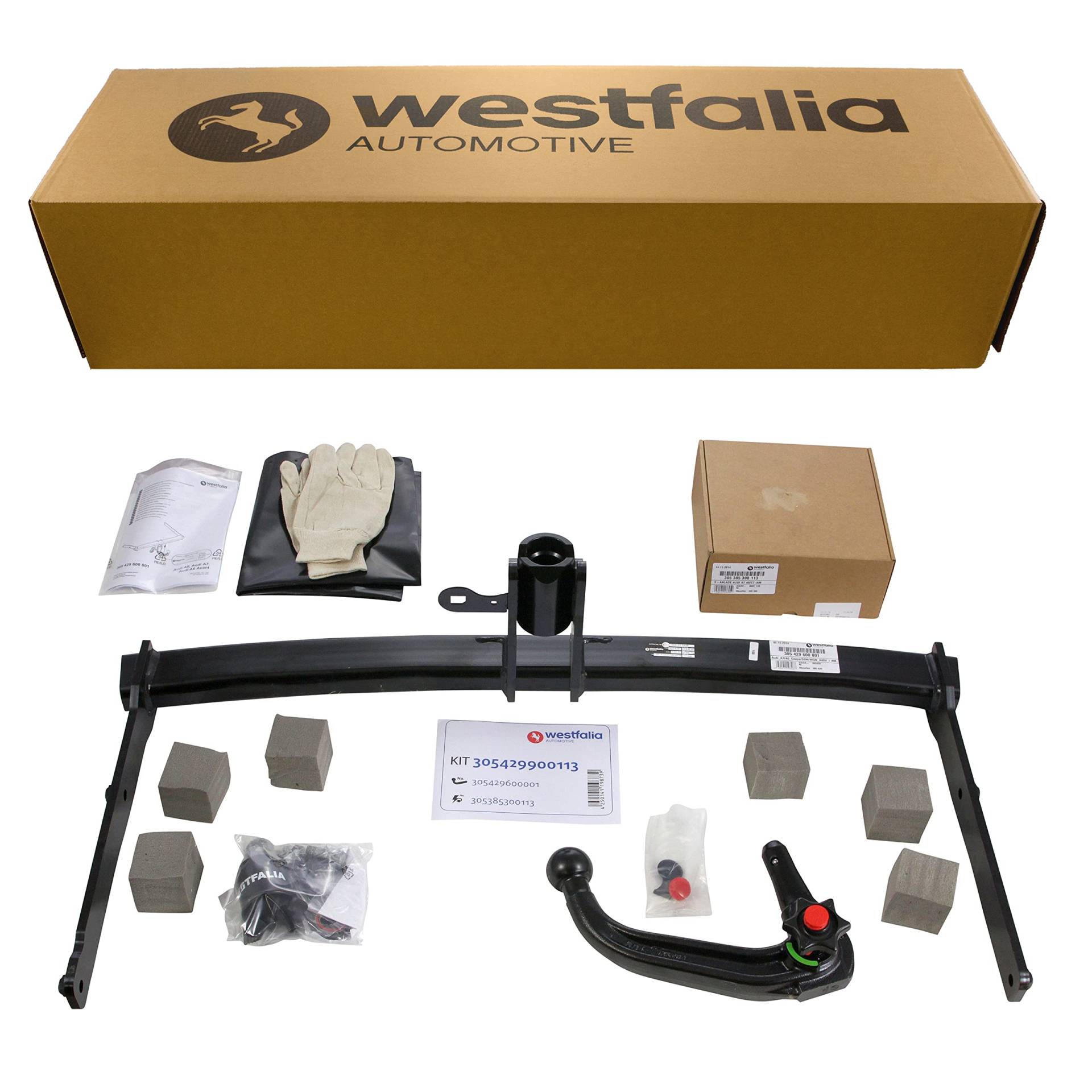 Westfalia Abnehmbare Anhängerkupplung für Audi A6 Avant/Limousine (BJ 09/2011-10/2014), Audi A7 (BJ 10/10-10/2014) - im Set mit 13-pol. fzg.-spez. Westfalia Elektrosatz von Westfalia Automotive