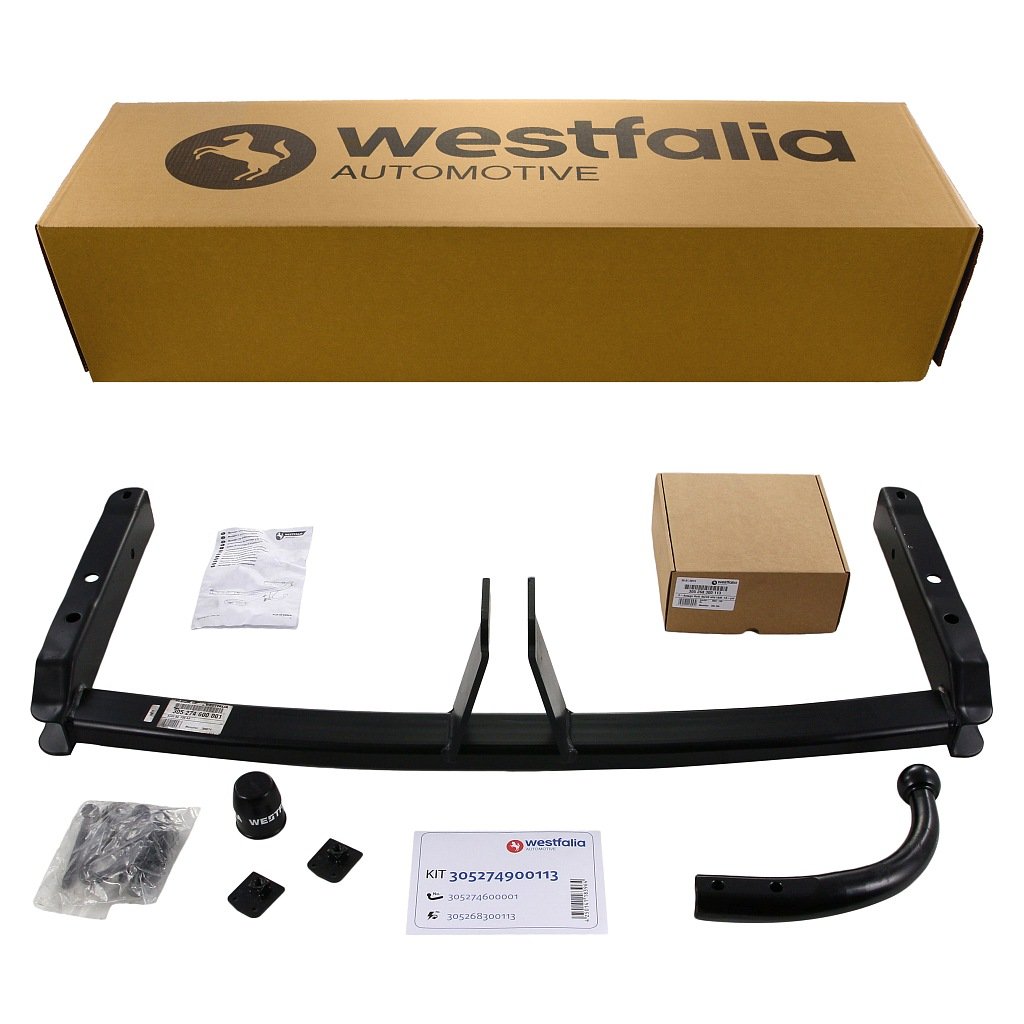 Westfalia Starre Anhängerkupplung für Audi A6 Limousine (BJ 04/2004-03/2011) / Audi A6 Avant (BJ 03/2005-09/2011) im Set mit 13-poligem fahrzeugspezifischen Westfalia Elektrosatz von WESTFALIA Automotive