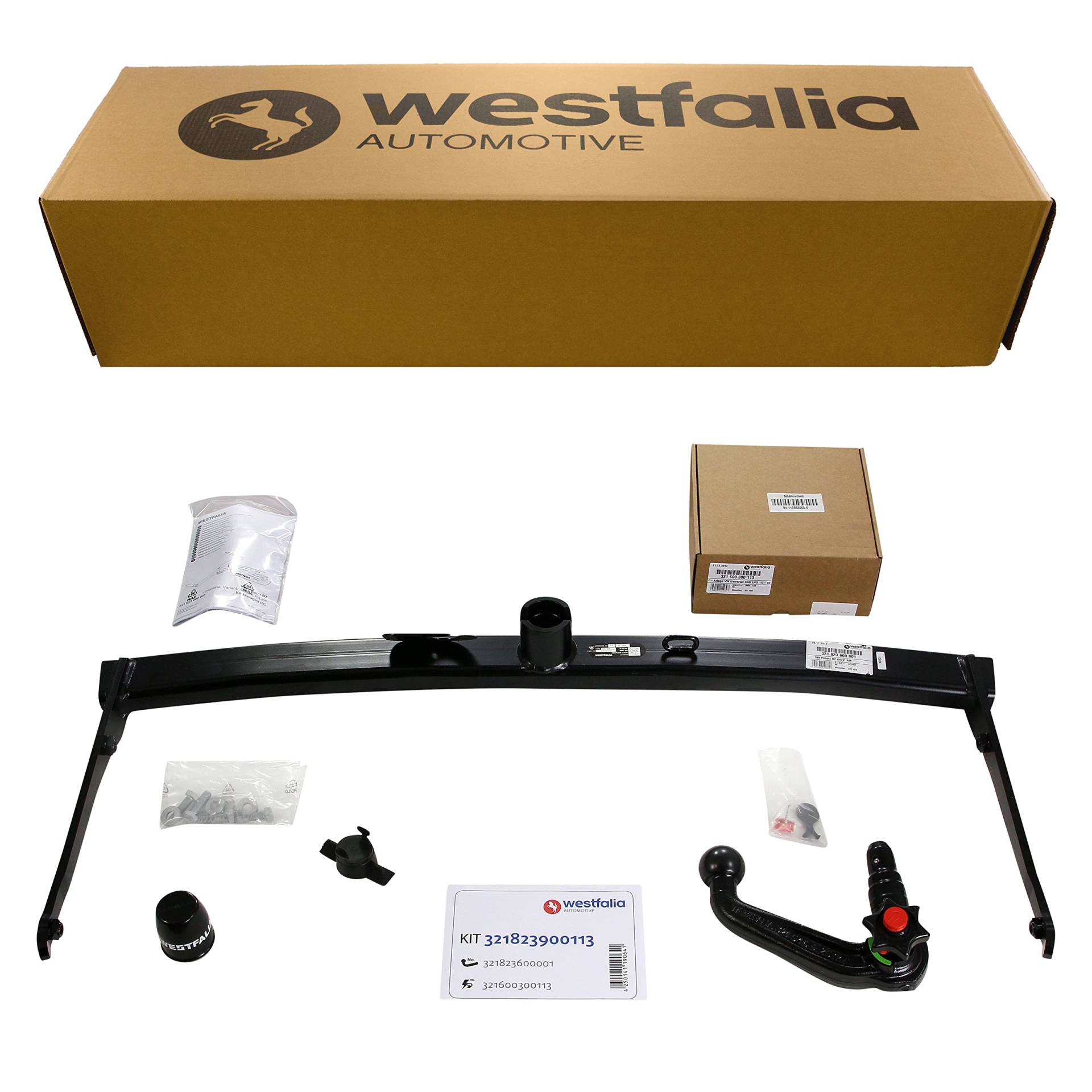 Westfalia abnehmbare Anhängerkupplung für VW Passat Variant/Limousine (B7) (BJ 10/2010-11/2014), VW CC (ab BJ 04/2012-11/2016) - im Set mit 13-pol. fzg.-spez. Westfalia Elektrosatz von Westfalia Automotive