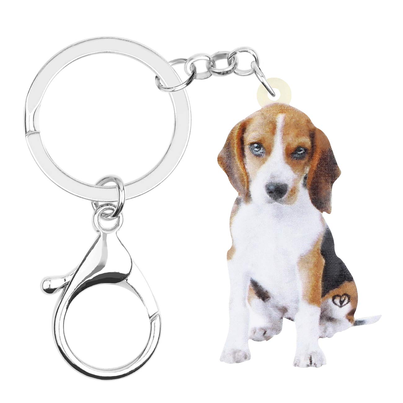 WEVENI Acryl niedlich Beagle Hund Schlüsselanhänger Zubehör für Frauen Mädchen Tasche Auto Charms (Beagle B) von WEVENI JEWELRY