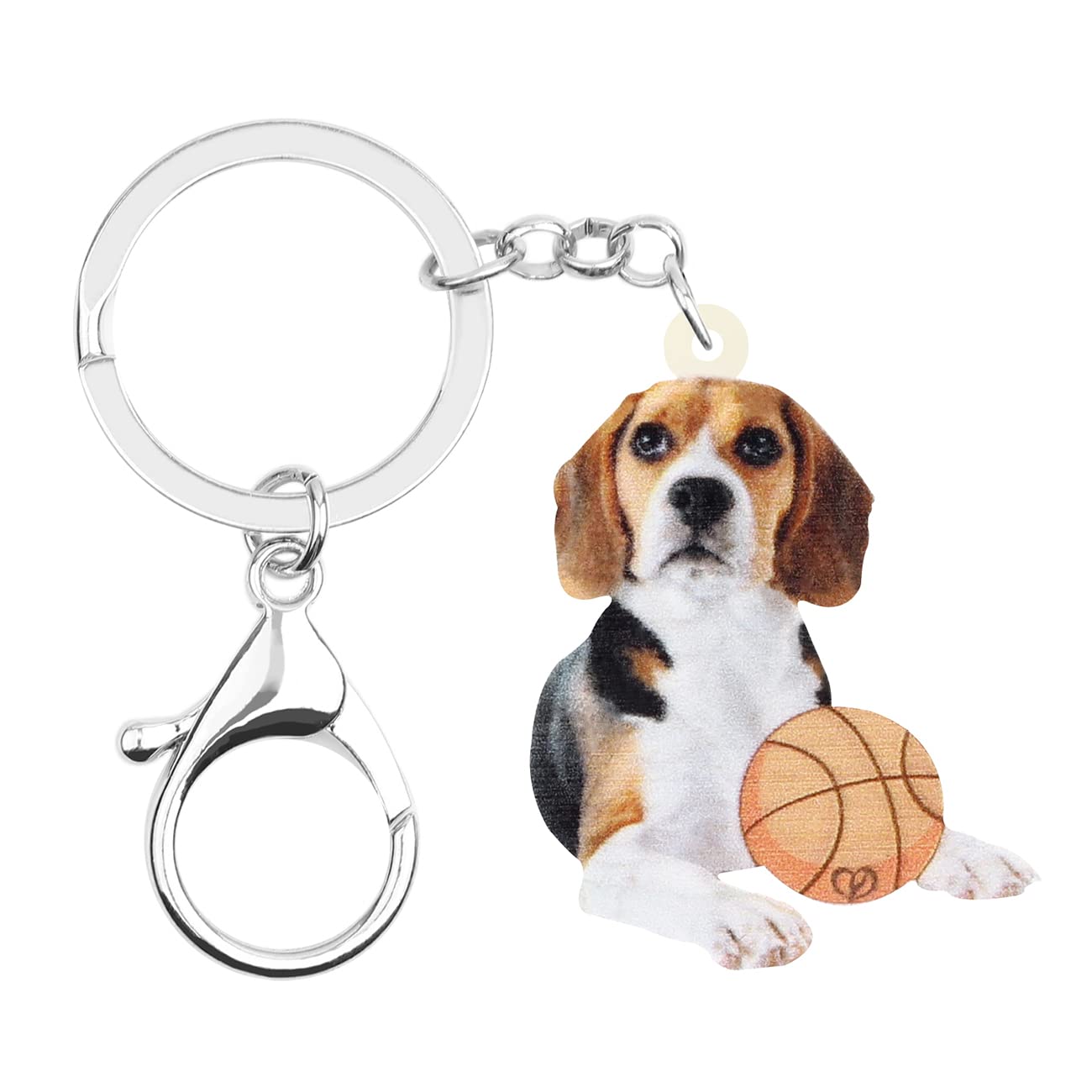 WEVENI Acryl niedlich Beagle Hund Schlüsselanhänger Zubehör für Frauen Mädchen Tasche Auto Charms (Braun) von WEVENI JEWELRY