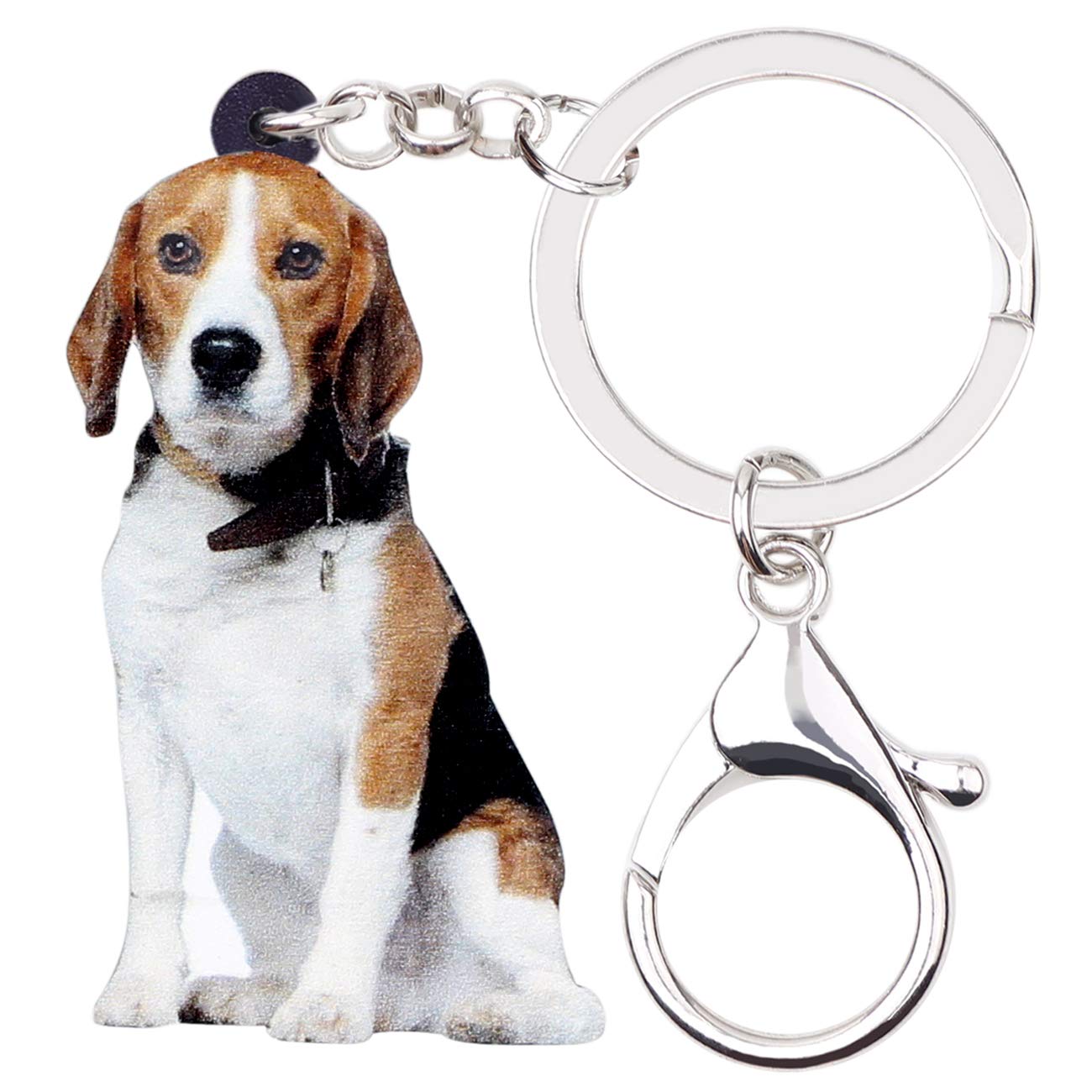 WEVENI Acryl niedlich Beagle Hund Schlüsselanhänger Zubehör für Frauen Mädchen Tasche Auto Charms (Mehrfarbig) von WEVENI JEWELRY