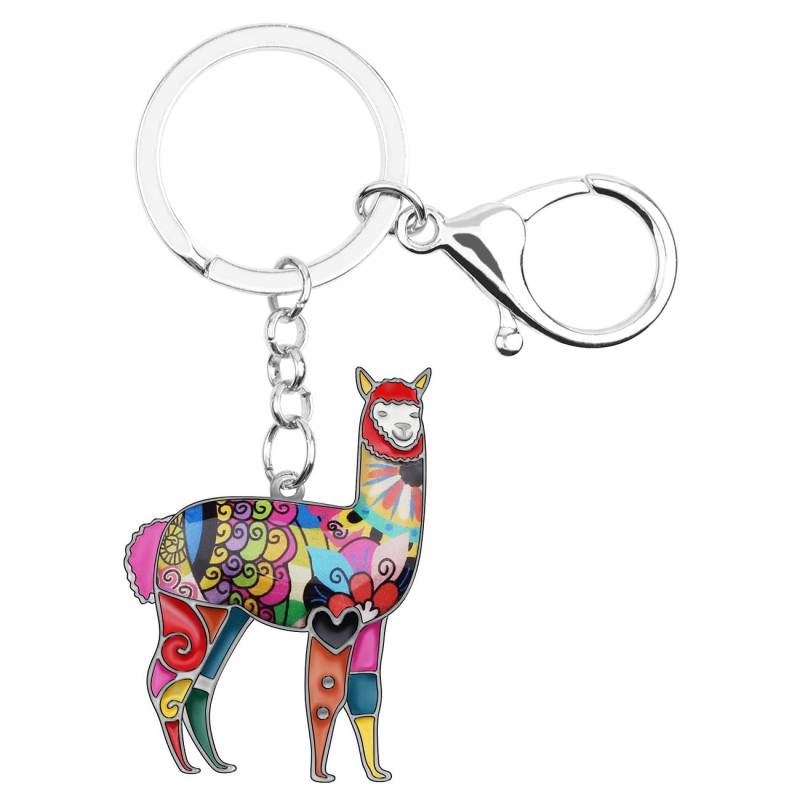 WEVENI Cute Lama Keychain Alpaka Schlüsselanhänger Mode Lama Geschenke für Damen Frauen Mädchen Lama Dekor Geldbörse Charms (Mehrfarbig) von WEVENI JEWELRY