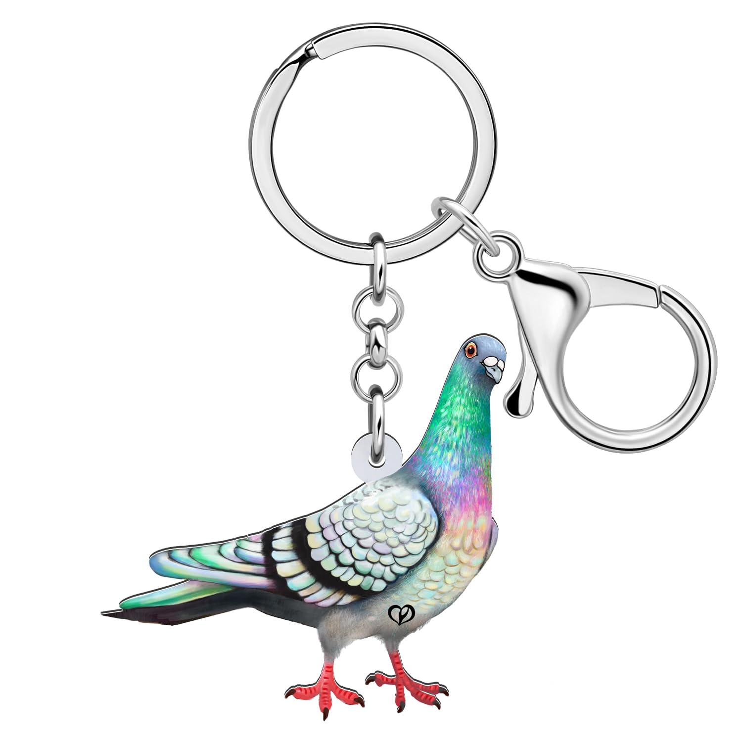 Weveni W2L2 Schlüsselanhänger aus Acryl, niedlicher Tauben-Schlüsselanhänger, Vogelschmuck für Damen und Mädchen, Taube B, W2L2 von WEVENI JEWELRY