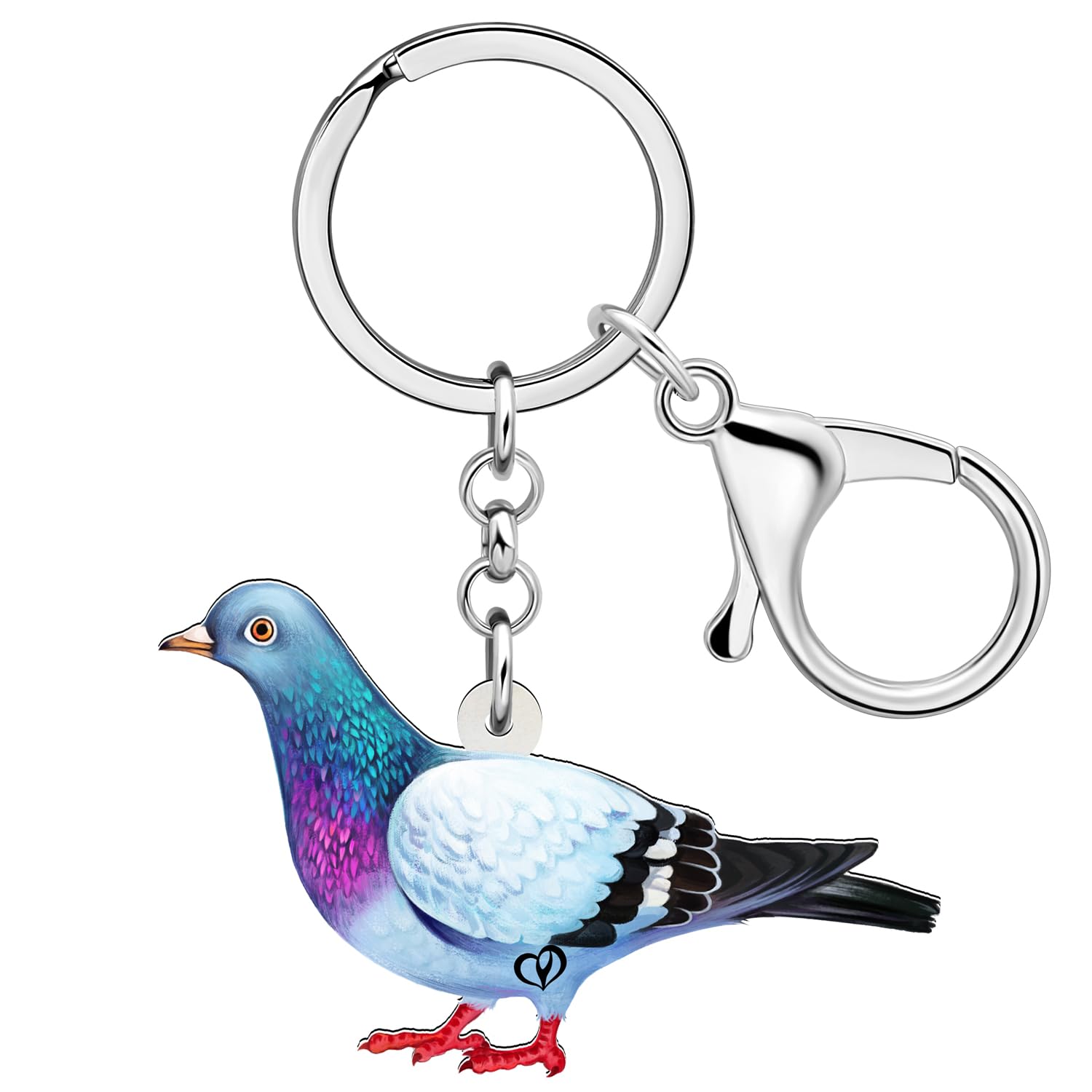 Weveni W2L2 Schlüsselanhänger aus Acryl, niedlicher Tauben-Schlüsselanhänger, Vogelschmuck für Damen und Mädchen, Taube D, W2L2 von WEVENI JEWELRY