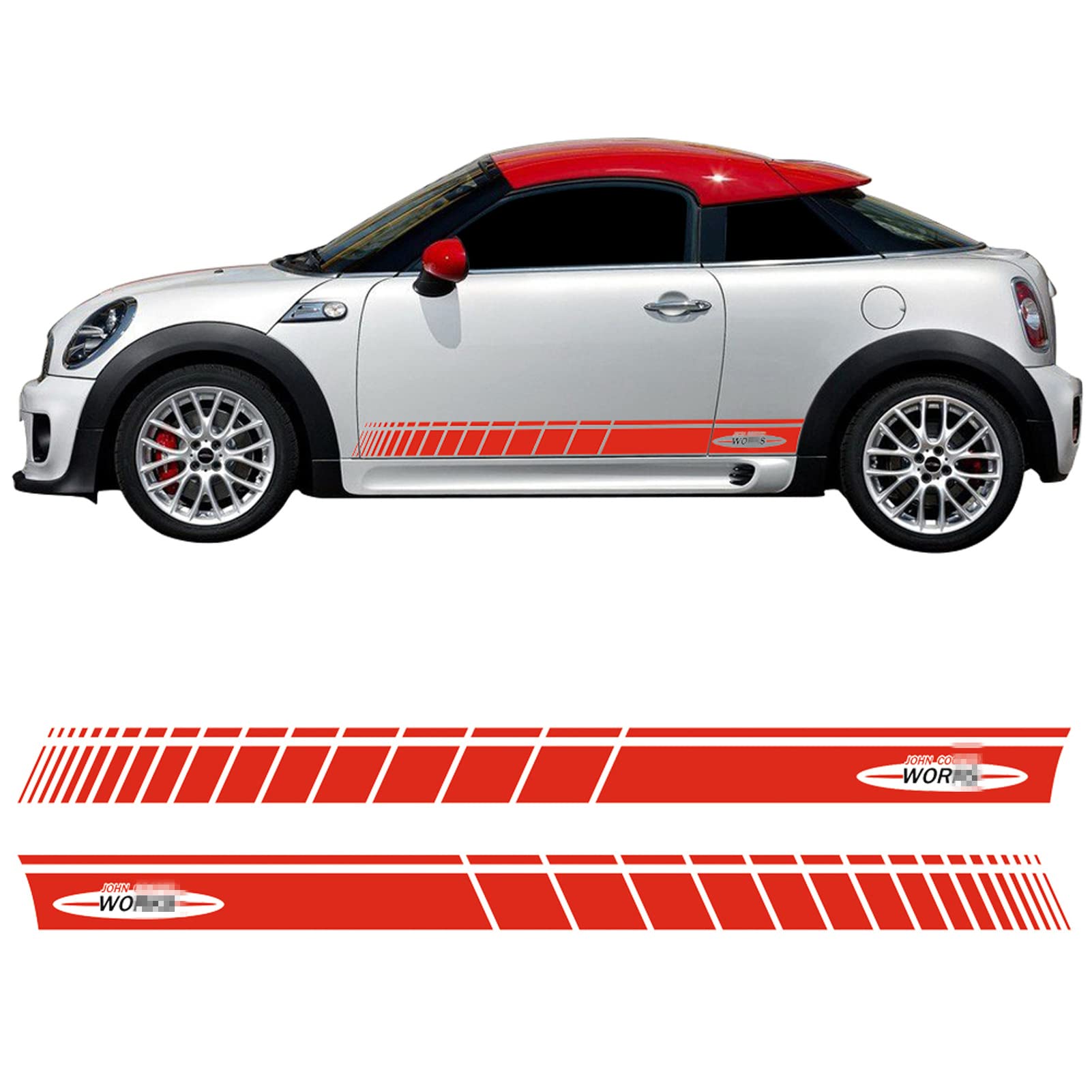 Auto Styling Tür Seitenstreifen Rock Aufkleber Grafik Aufkleber, für Mini Cooper Coupe R58 R57 F57 R59 Roadster R56 F56 JCW von WEWEO
