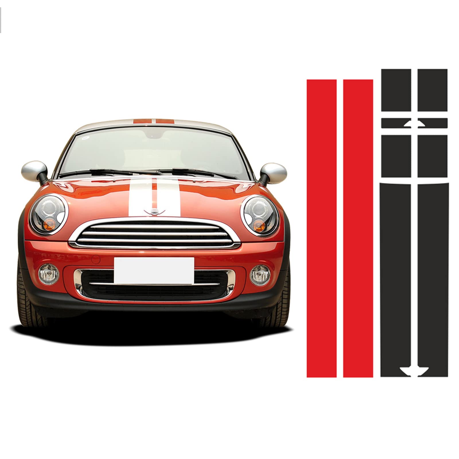 Motorhaube Motorhaube Dach hinten Streifen Aufkleber Körper Aufkleber, für Mini Cooper Coupe r56 r57 r58 r59 John Cooper Works JCW Roadster Cabrio von WEWEO