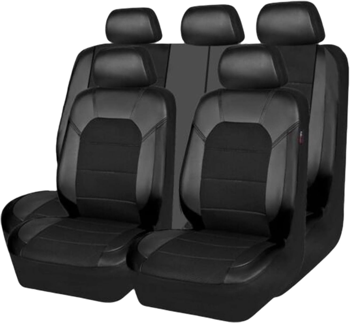 WEXY Leder Autositzbezüge Sets für Subaru Forester 2007-2012, 9-teiliges Set Sitzbezug Komplett-Set, Atmungsaktiv Komfortable Allwetter Autositzschoner,C/Black von WEXY