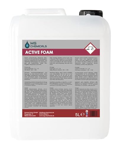 WG CHEMICALS Active Foam | Selbsttätiger Snow Foam | Aktivschaum | Vorreiniger | PKW-Shampoo | Powerschaum | Grapefruit Duft (5 Liter) von WG CHEMICALS