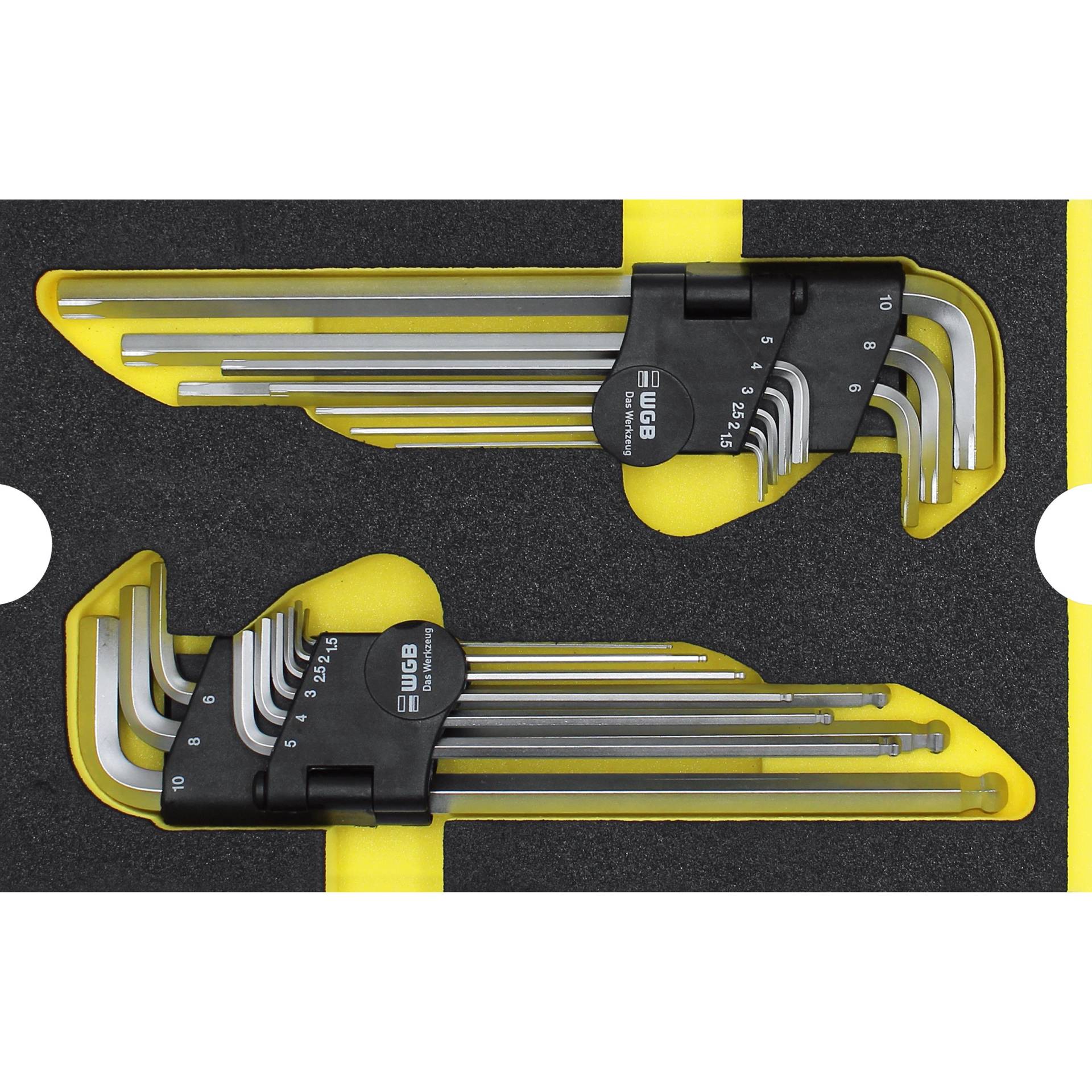 WGB MES gelb Grip-/Innensechkantschlüsselsatz 18-teilig WGB MES gelb Grip-/Innensechkantschlüsselsatz 18-teilig von WGB