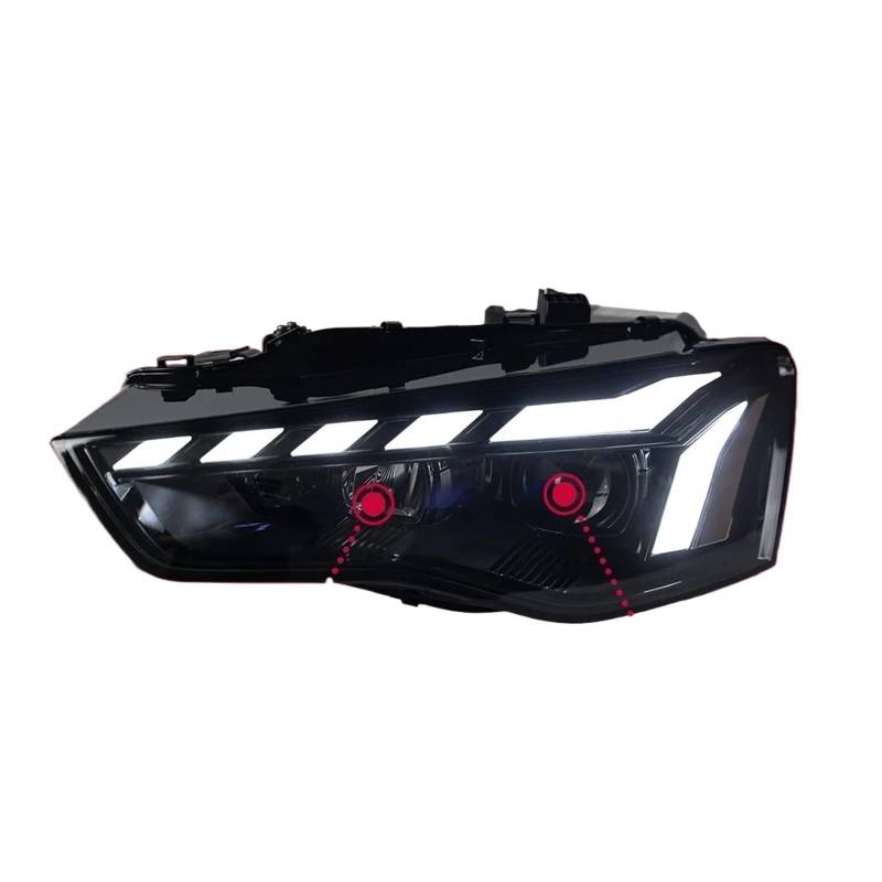 Kompatibel mit A5 A5L. 2013–2016, LED-Tagfahrlicht-Scheinwerfer-Kit mit animiertem Blinker und zweifarbiger Linse(08-11,Right) von WGDBCN