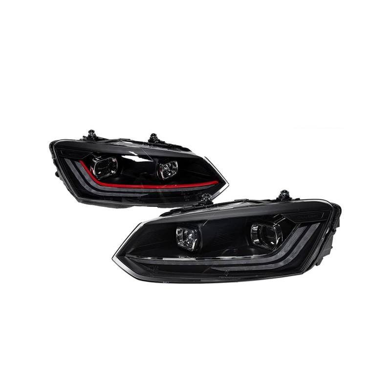 Kompatibel mit VW POLO. 2019–2021 LED-Scheinwerfer mit DRL – Hella Xenon-Linsen und H7 HID-Autoteile(TSI line,RIGHT_LEFT) von WGDBCN
