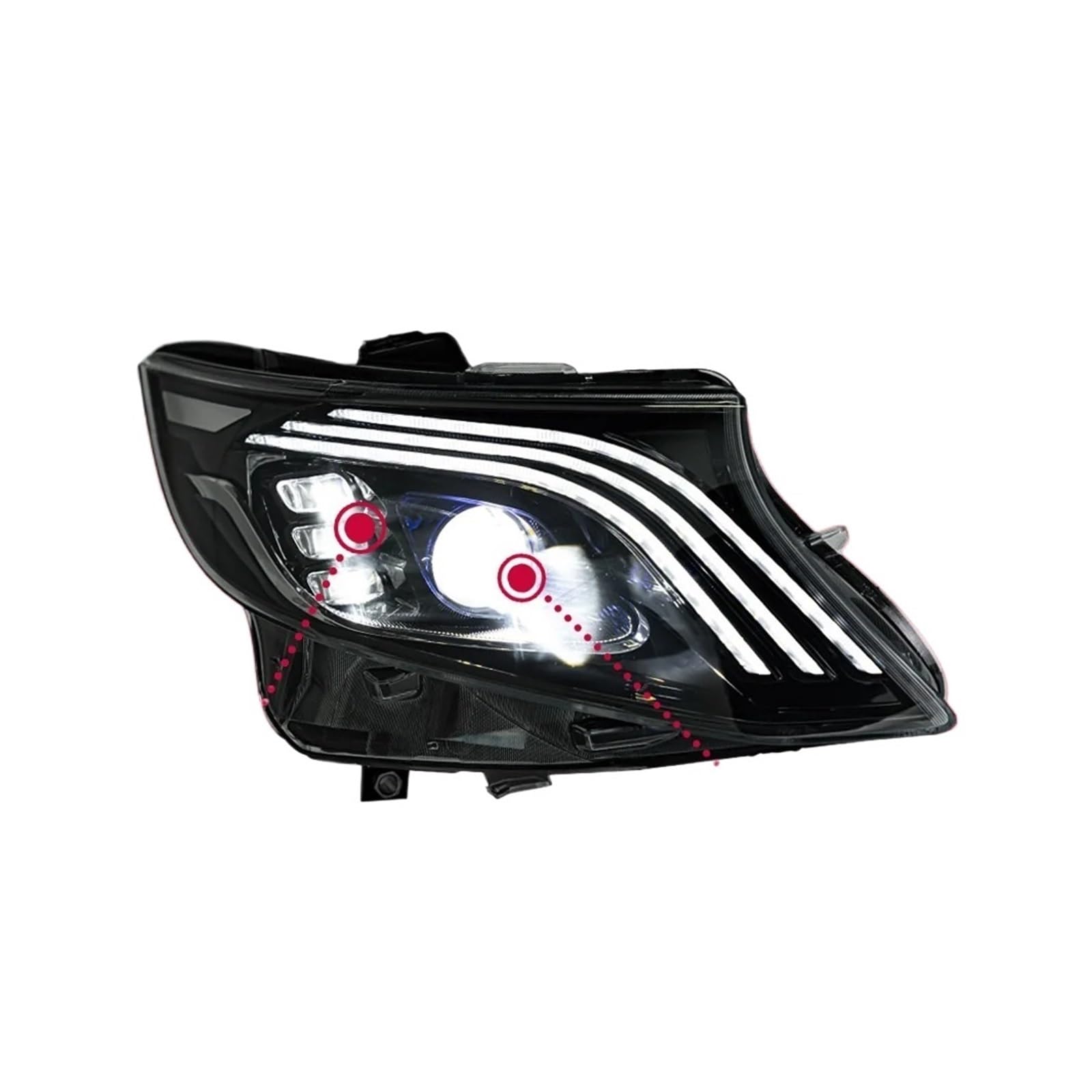 Kompatibel mit Vito. W447 Metris V-Klasse 2015–2020, LED-Scheinwerfer-Upgrade – Maybach-Design, Links- und Rechtslenker-Autolampen(V250 One Set,Left) von WGDBCN