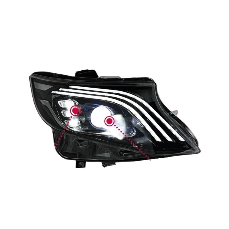 Kompatibel mit Vito. W447 Metris V-Klasse 2015–2020, LED-Scheinwerfer-Upgrade – Maybach-Design, Links- und Rechtslenker-Autolampen(V250 One Set,Right) von WGDBCN