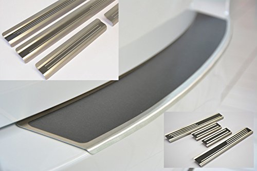 WGS Spar-Set Ladekantenschutz Einstiegsleisten Lackschutz mit ABKANTUNG Titan auf AluNox® (2048-801) von WGS-Shop