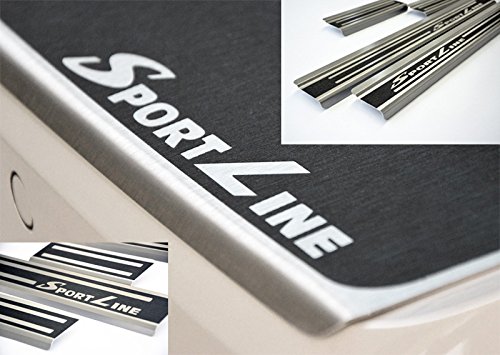 WGS Spar-Set SPORTLINE Ladekantenschutz Einstiegsleisten Lackschutz mit ABKANTUNG Titan auf AluNox® (2216-800) von WGS-Shop