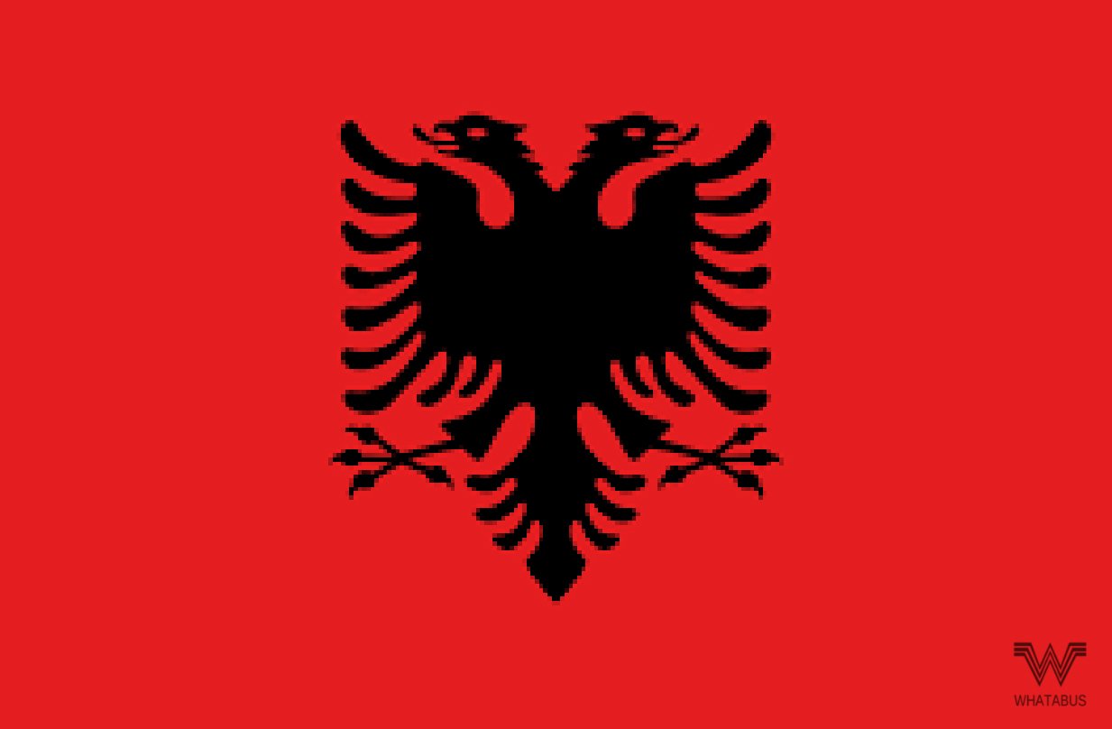 WHATABUS Albanien Flagge Aufkleber - Länderflagge als Sticker 8,5 x 5,5 cm von WHATABUS