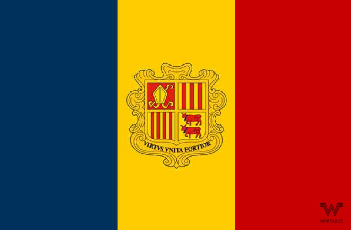 WHATABUS Andorra Flagge Aufkleber - Länderflagge als Sticker 8,5 x 5,5 cm von WHATABUS