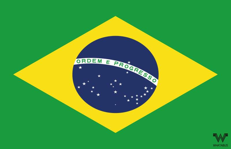 WHATABUS Brasilien Flagge Aufkleber - Länderflagge als Sticker 8,5 x 5,5 cm von WHATABUS