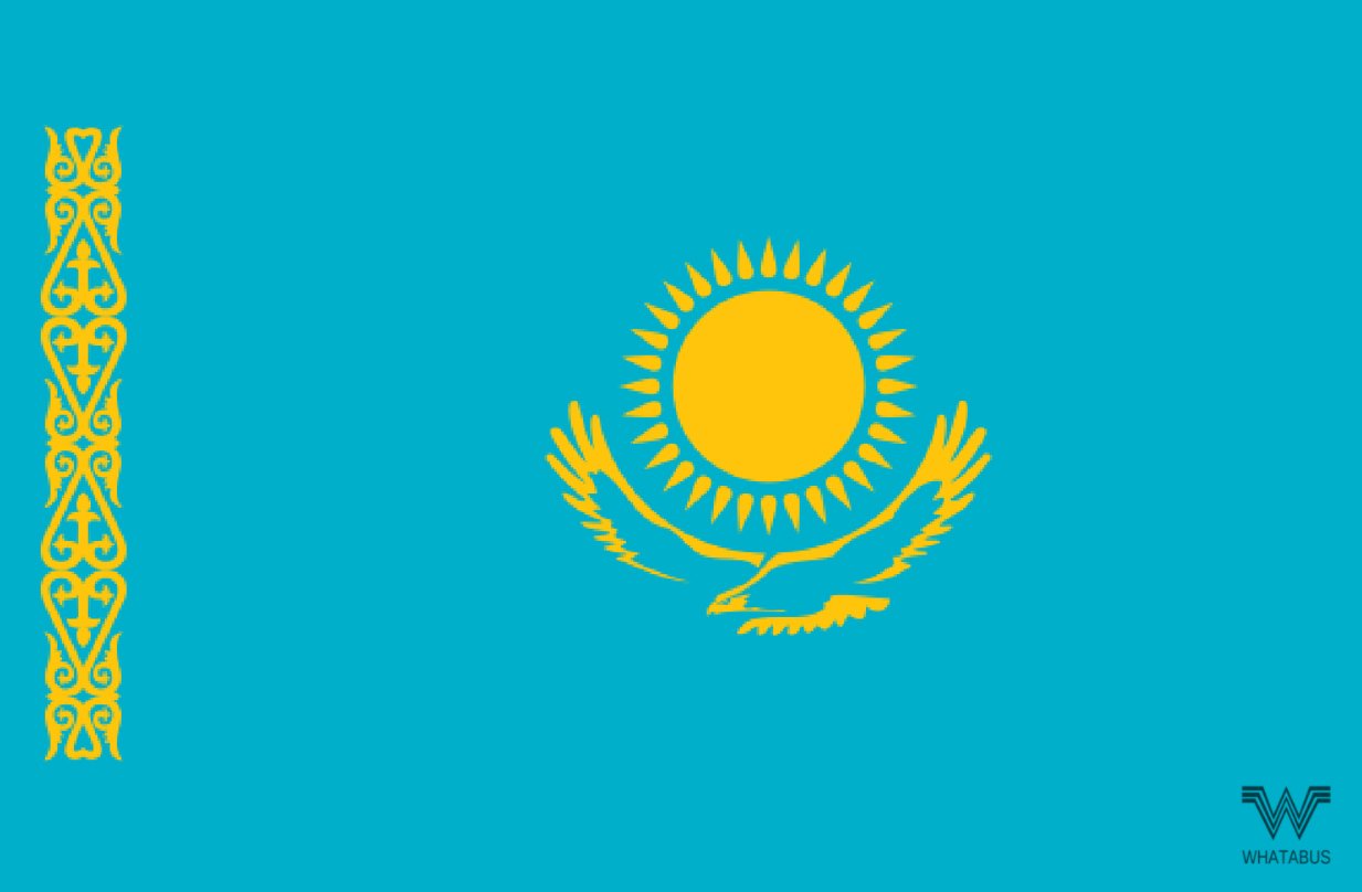 WHATABUS Kasachstan Flagge Aufkleber - Länderflagge als Sticker 8,5 x 5,5 cm von WHATABUS