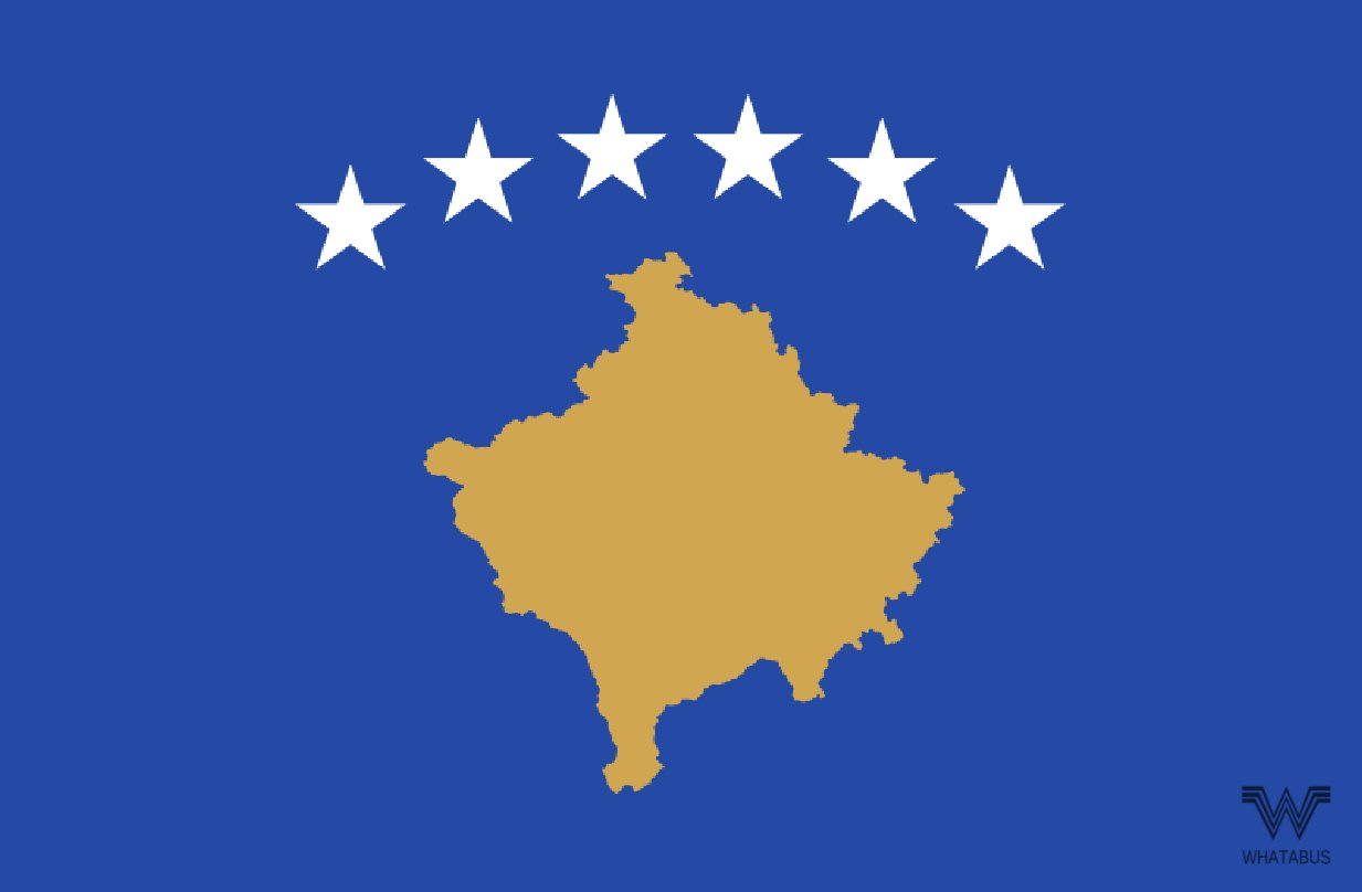 WHATABUS Kosovo Flagge Aufkleber - Länderflagge als Sticker 8,5 x 5,5 cm von WHATABUS