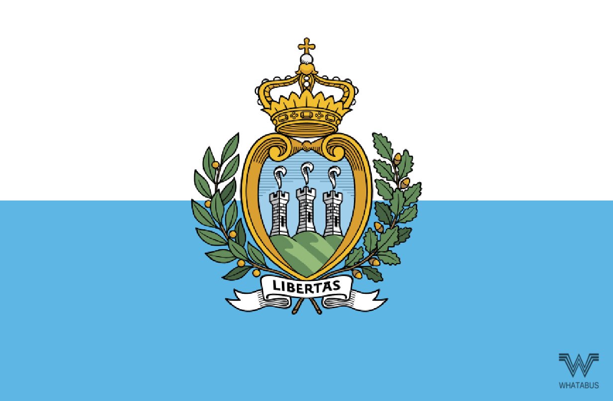 WHATABUS San Marino Flagge Aufkleber - Länderflagge als Sticker 8,5 x 5,5 cm von WHATABUS
