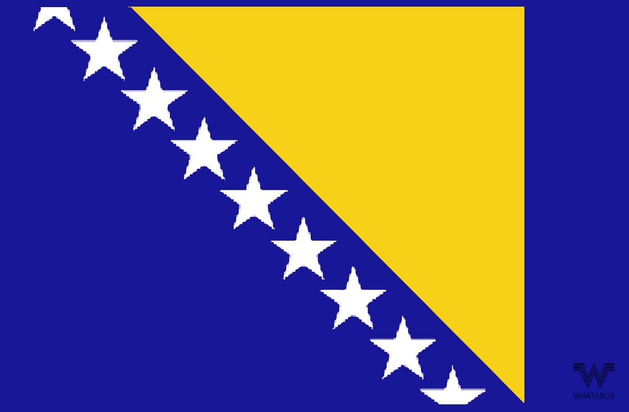 WHATABUS Bosnien-Herzegowina Flagge Aufkleber - Länderflagge als Sticker 8,5 x 5,5 cm von WHATABUS