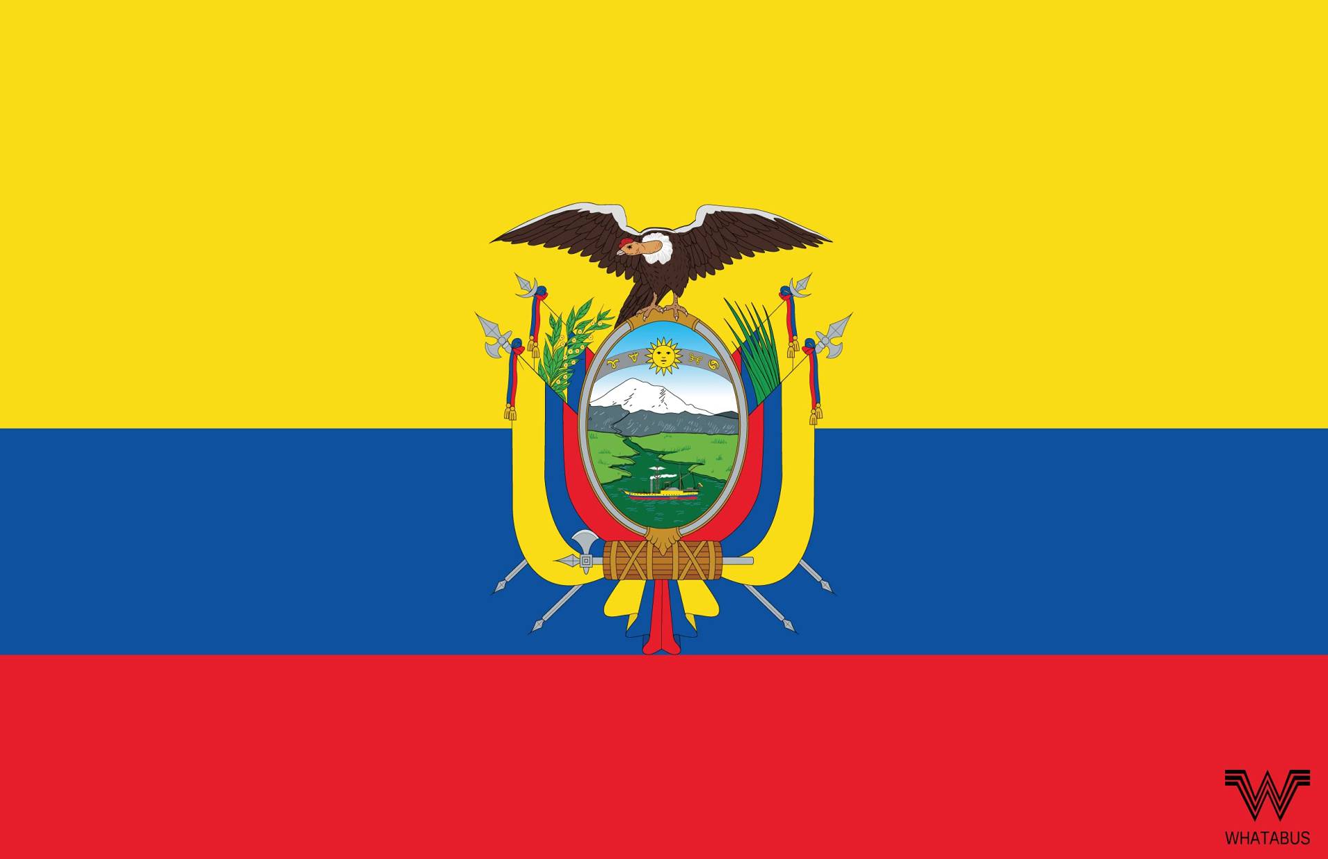 WHATABUS Ecuador Flagge Aufkleber - Länderflagge als Sticker 8,5 x 5,5 cm von WHATABUS