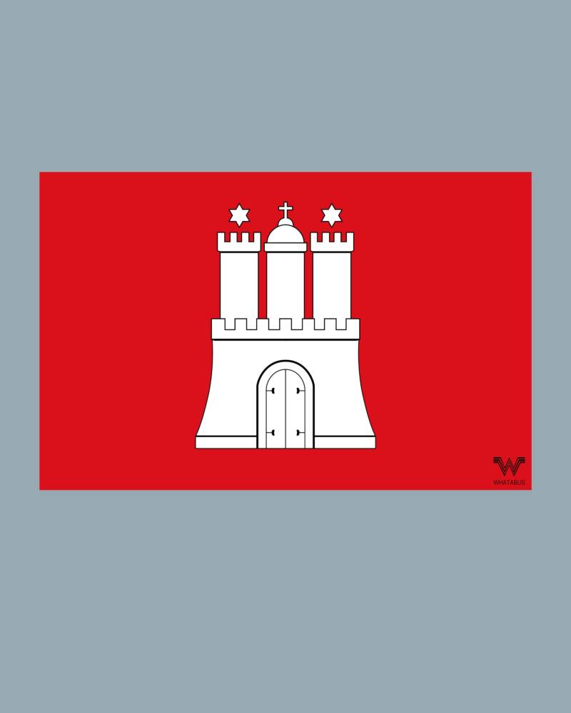 WHATABUS Hamburg Flagge Aufkleber - Länderflagge als Sticker 8,5 x 5,5 cm WF221 von WHATABUS