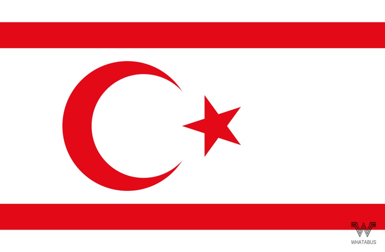 WHATABUS Nordzypern/Nord-Zypern Flagge Aufkleber - Länderflagge als Sticker 8,5 x 5,5 cm von WHATABUS