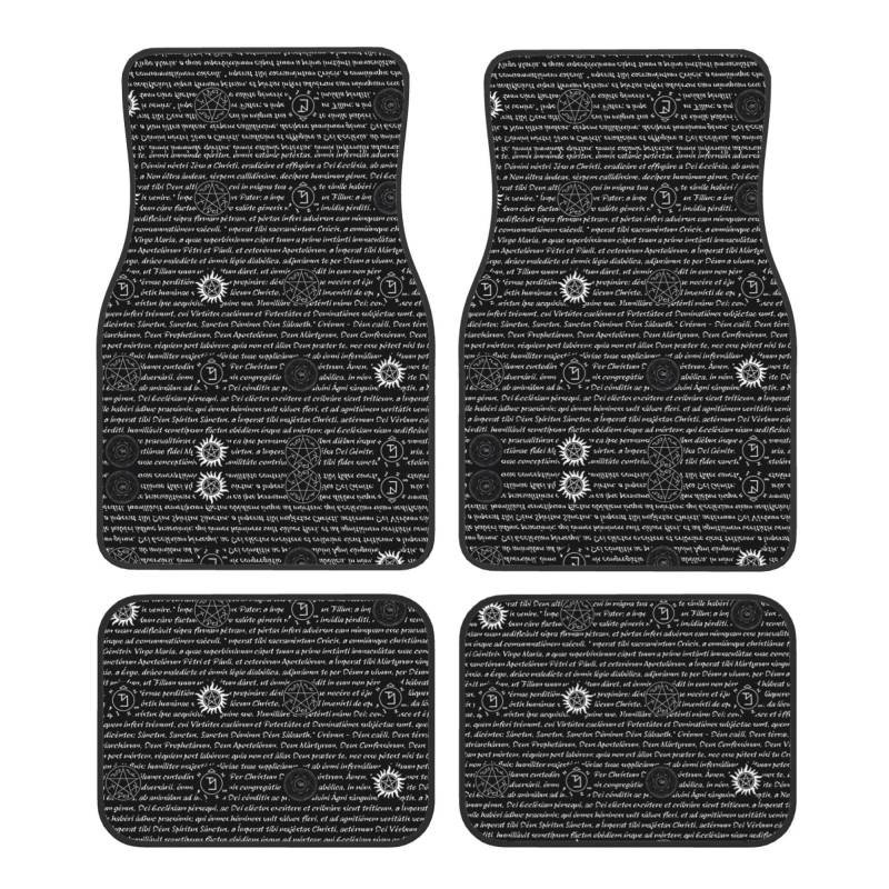 Supernatural Inspiration Automatten 4-teiliges Set, Universal Vorne und Hinten Fußmatten Innenraum Dekoration Zubehör Auto Antirutschmatten von WHJYCC