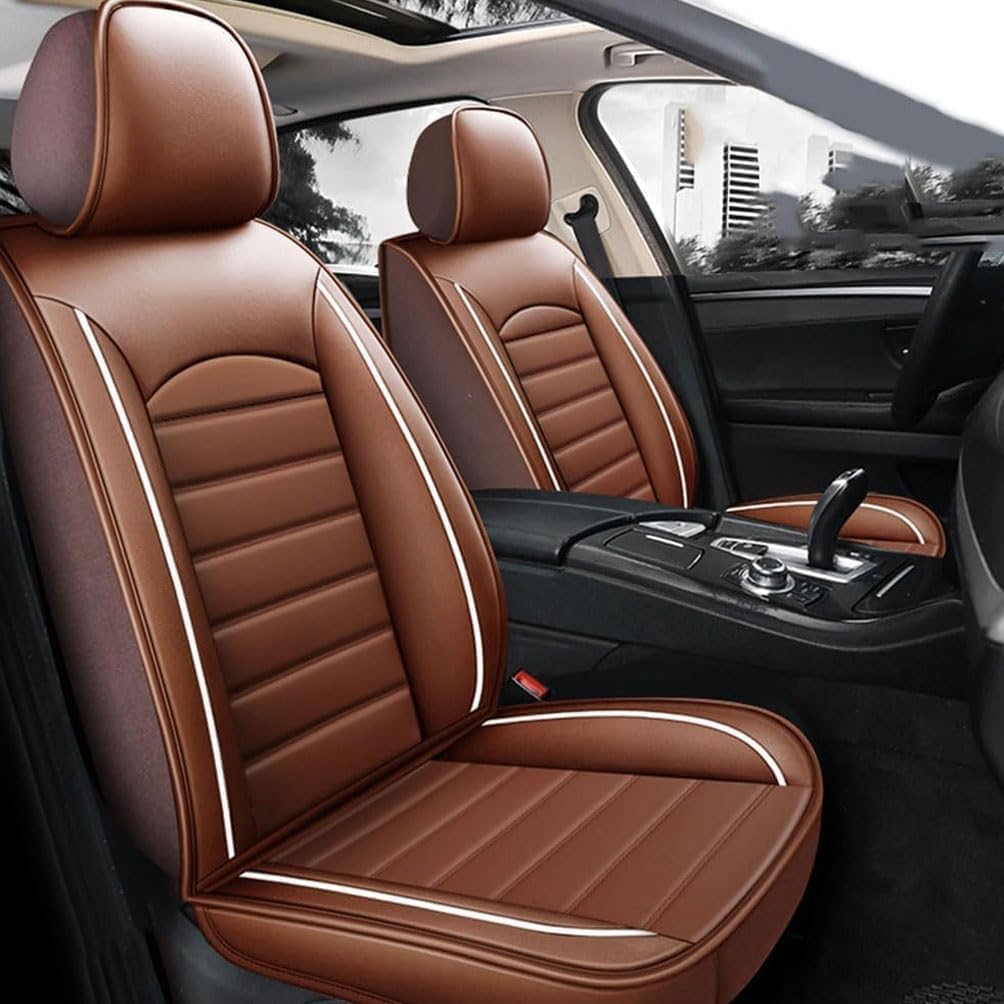 WHLXQ Auto Sitzbezüge Sets,Für BMW X4 F26 2014-2021 Leder Schonbezüge sitzschoner vorne und hinten Wasserdicht Innenraum Accessories,E/Coffee Style von WHLXQ