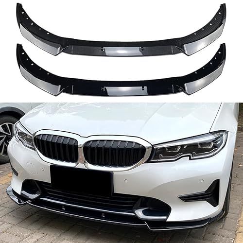 Auto Frontlippe Frontspoiler für BMW 3 Series G20 G21320i 325i 2019-2022,Frontstoßstangen Lippenkörper Autoteile Autoantikollisionsschutz,A/Black von WHMH