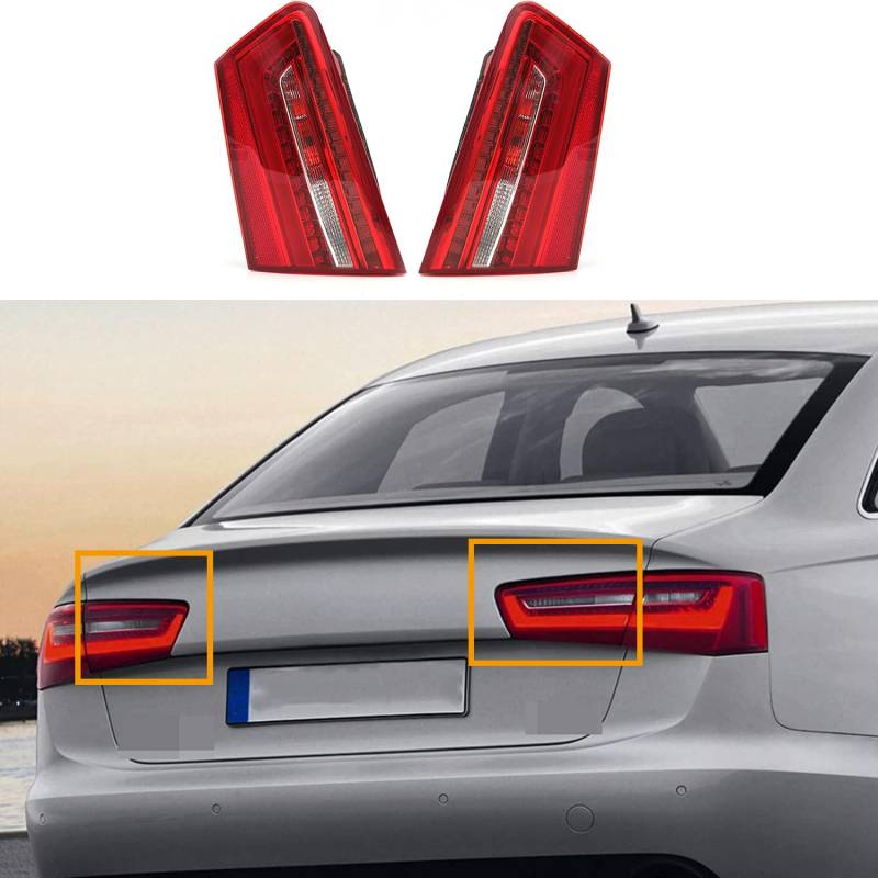 Auto Rückleuchten für Audi A6 C7 2010 2011 2012 2013 2014 2015 2016,Anhänger Rücklicht Kontrollleucht,Multifunktion Heckleuchten Leuchten,A/1set inner von WHMH