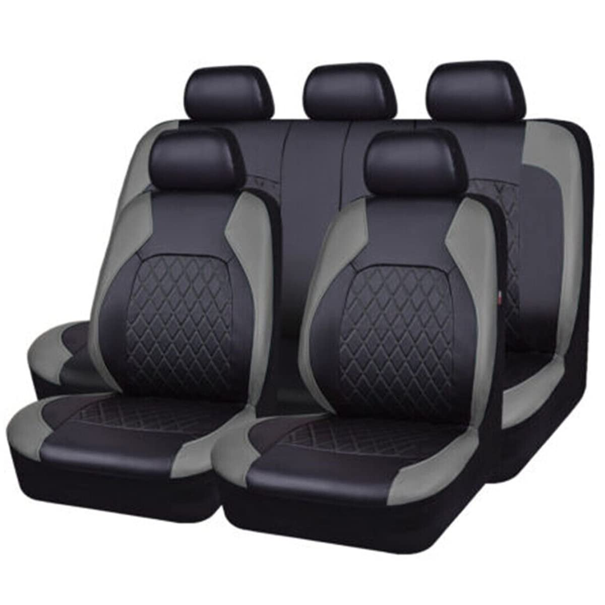 WHMH Auto Sitzbezüge Kompletter Satz für Land Rover Freelander 1. Generation 2004 2005 2006,9 PCS Sitzbezügesets 5 Sitzer Leder Autositzbezüge Set,A/9pcs Set Grey WHMH Auto Sitzbezüge Kompletter Satz für Land Rover Freelander 1. Generation 2004 2005 2006,9 PCS Sitzbezügesets 5 Sitzer Leder Autositzbezüge Set,A/9pcs Set Grey von WHMH