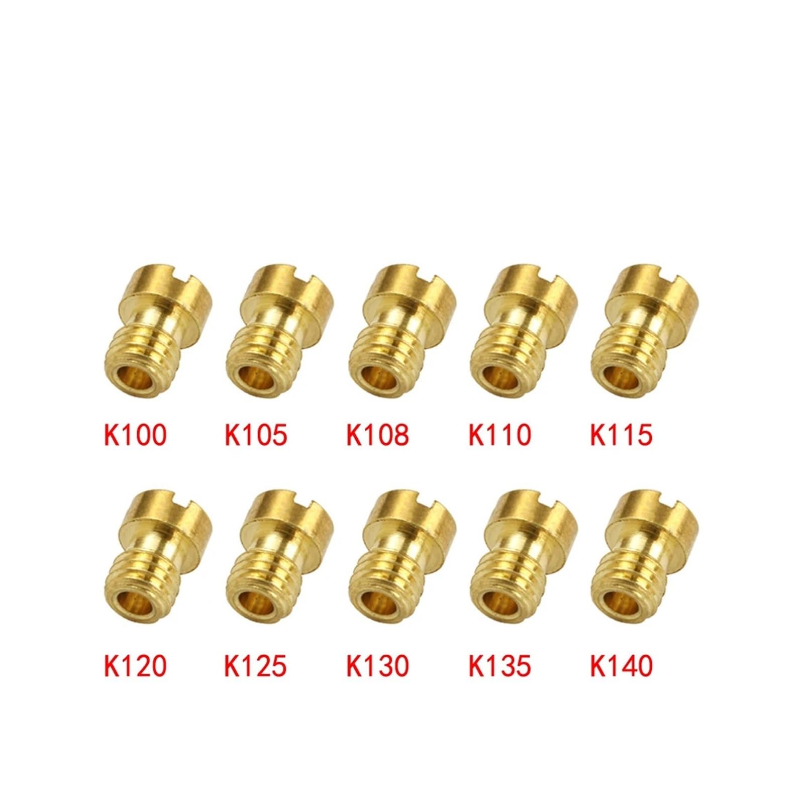 10/20 Stück Vergaserdüsen Hauptdüsen und langsame Leerlaufdüsen for KE~IN O~OK~SO C~K PWK Carb Messingdüsensatz 10 Stück Motorrad(B) von WHSDCZ