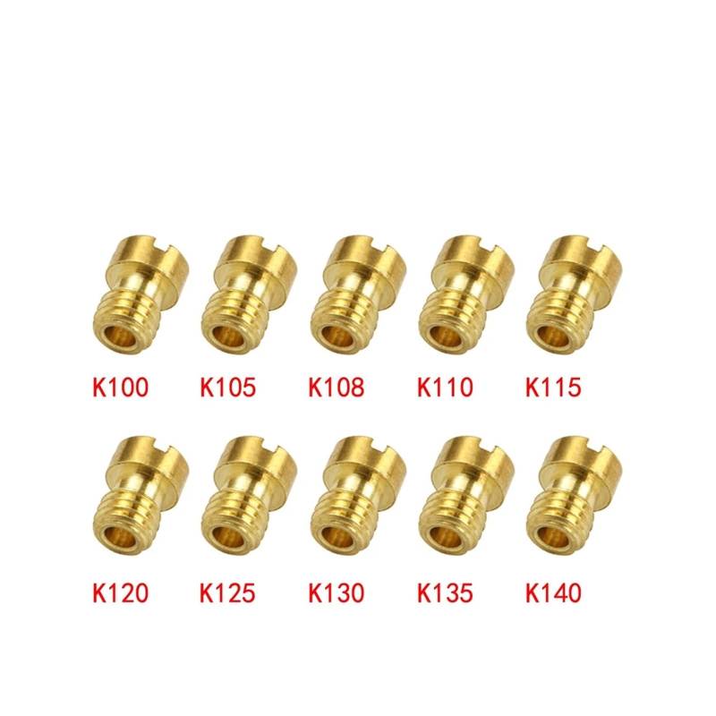 10/20 Stück Vergaserdüsen Hauptdüsen und langsame Leerlaufdüsen for KE~IN O~OK~SO C~K PWK Carb Messingdüsensatz 10 Stück Motorrad(B) von WHSDCZ