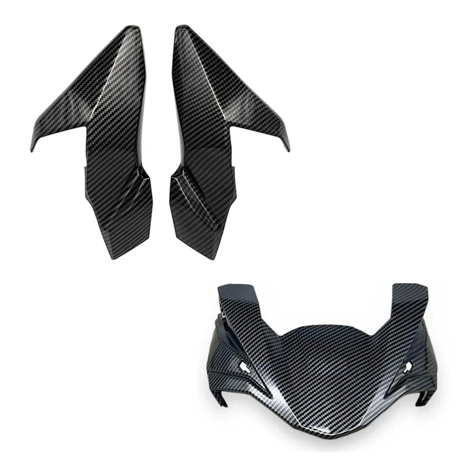 Passend for Z650 2017–2019 Z 650 Motorrad Carbon Look Frontscheinwerfer Oberseite Abdeckung Kopf Gugel Nase Verkleidung Z-650(Carbon Look-1 Set) von WHSDCZ