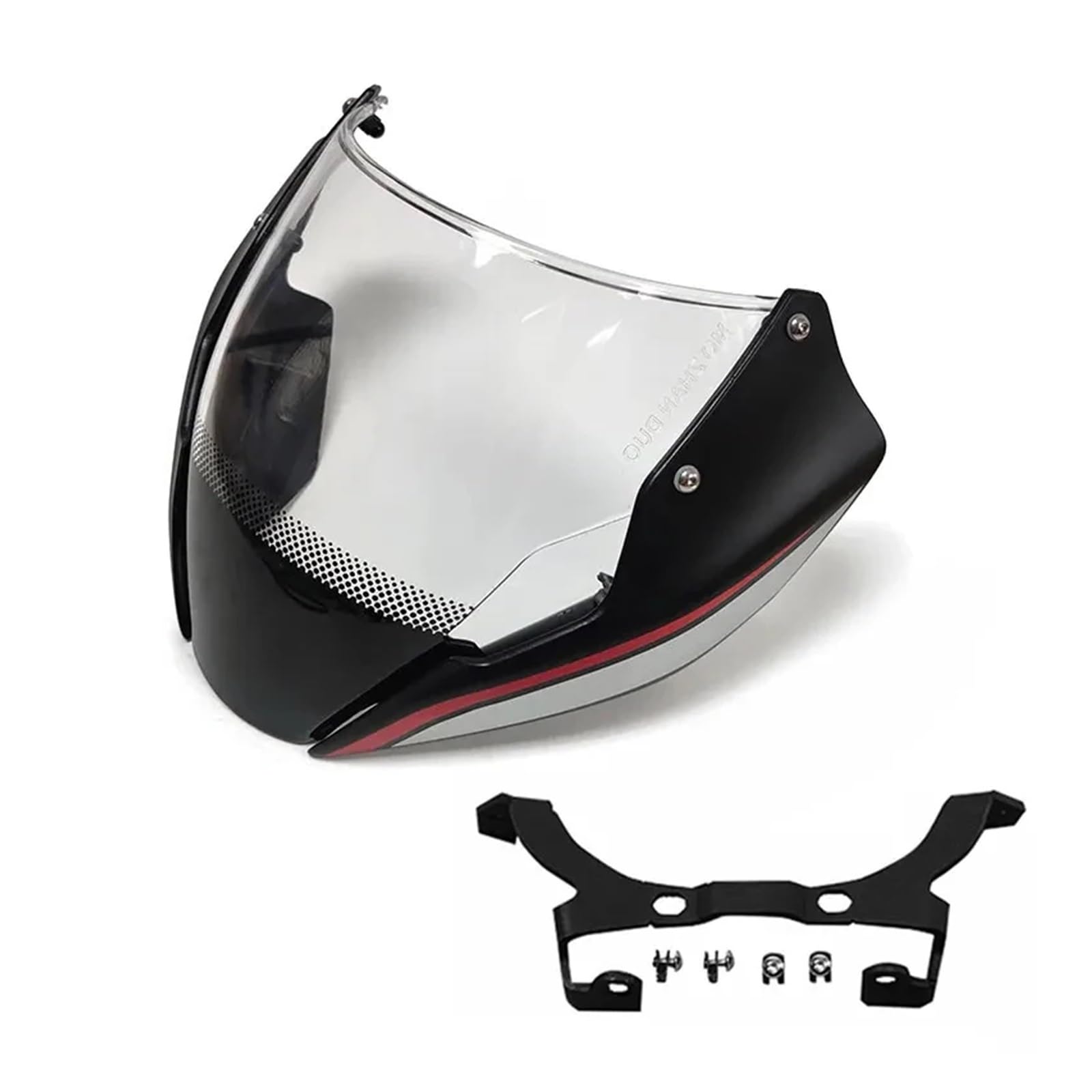 Windschutzscheibe for Monster 797 821 1200S 2014 2015 2016 Naked Bike Windschutzscheiben-Deflektor mit Halterungsbefestigungsschrauben(Black Red Silver) von WHSDCZ