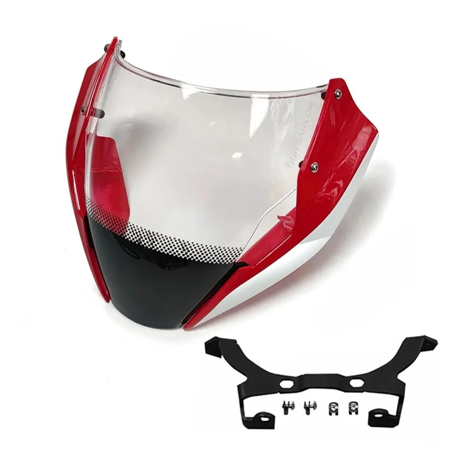 Windschutzscheibe for Monster 797 821 1200S 2014 2015 2016 Naked Bike Windschutzscheiben-Deflektor mit Halterungsbefestigungsschrauben(Red White) von WHSDCZ