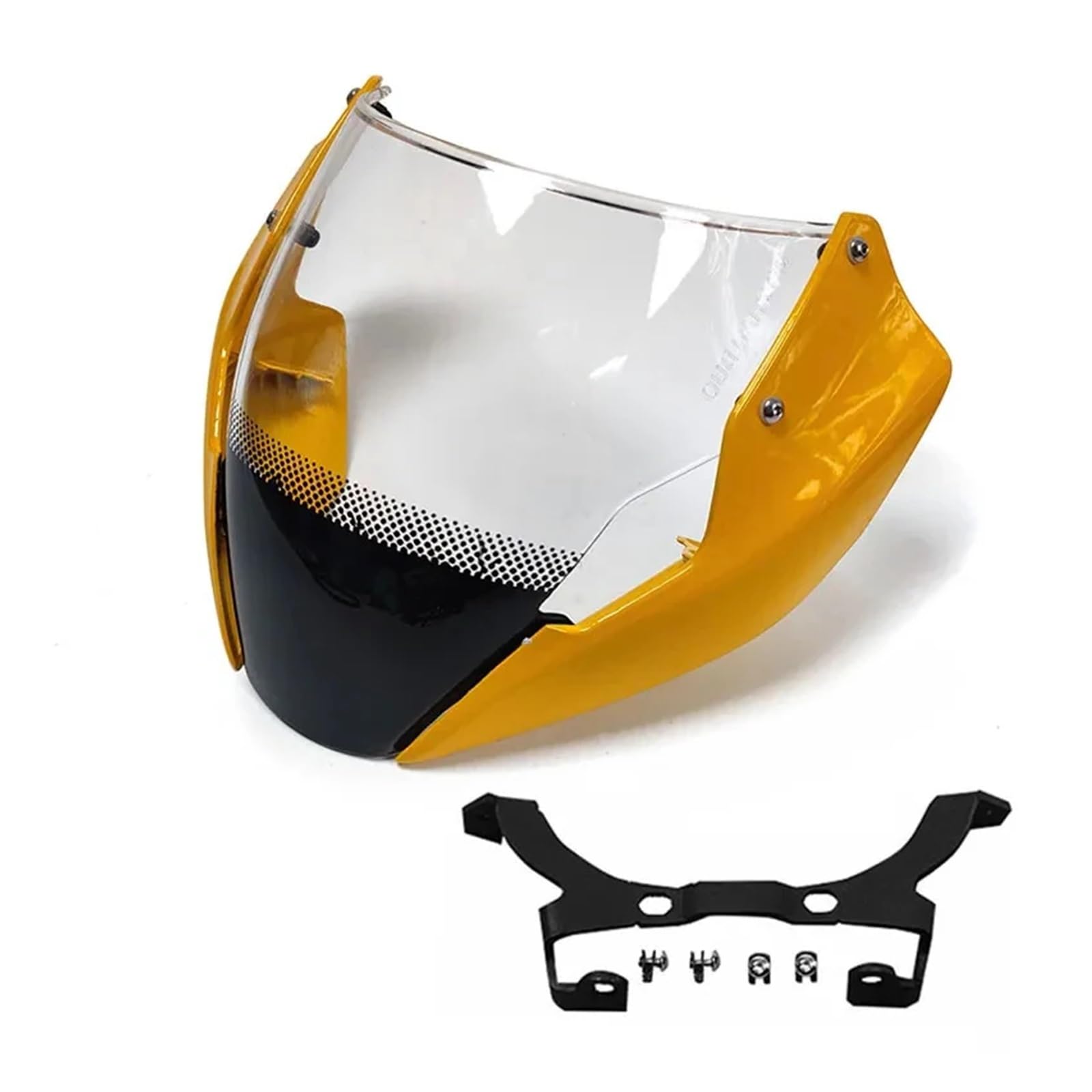 Windschutzscheibe for Monster 797 821 1200S 2014 2015 2016 Naked Bike Windschutzscheiben-Deflektor mit Halterungsbefestigungsschrauben(Yellow) von WHSDCZ