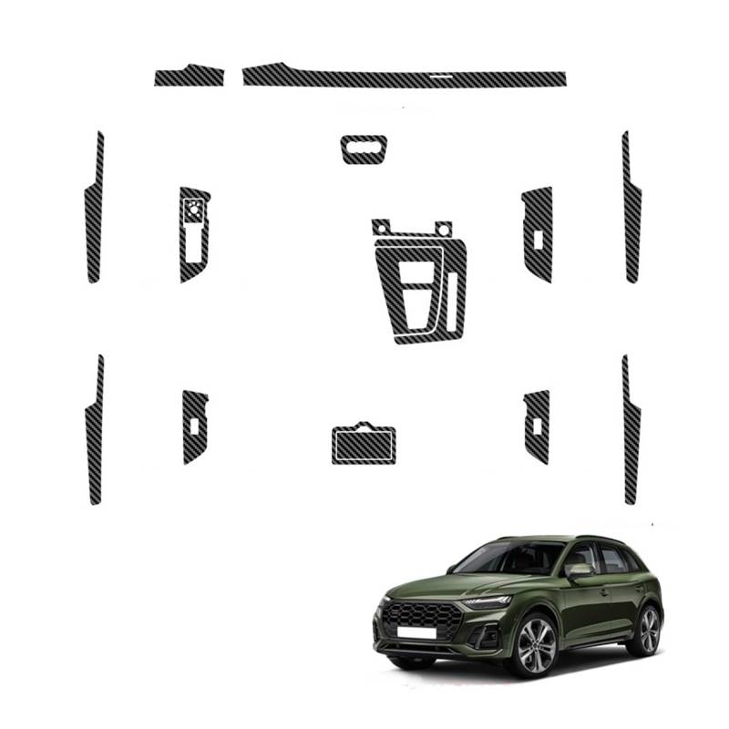 WHZYL Autoinnenraum Aufkleber kompatibel für Audi Q5 FY 2018-2025 Aufkleber für Fensterheber Schaltbrett Schaltbrett Schutzfolie Autozubehör Schmiedewände PR-Panel von WHZYL