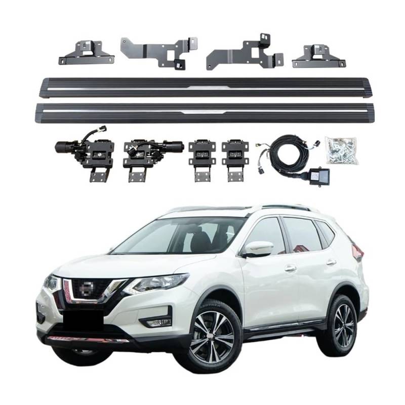 WHZYL Elektrische Trittbretter, kompatibel mit Nissan X-Trail 2014–2017, 2018–2023, Nerf Bars for LKWs oder SUVs, automatisch einsetzbare Trittbretter mit schlankem Design, verbesserte Zugänglichkeit von WHZYL
