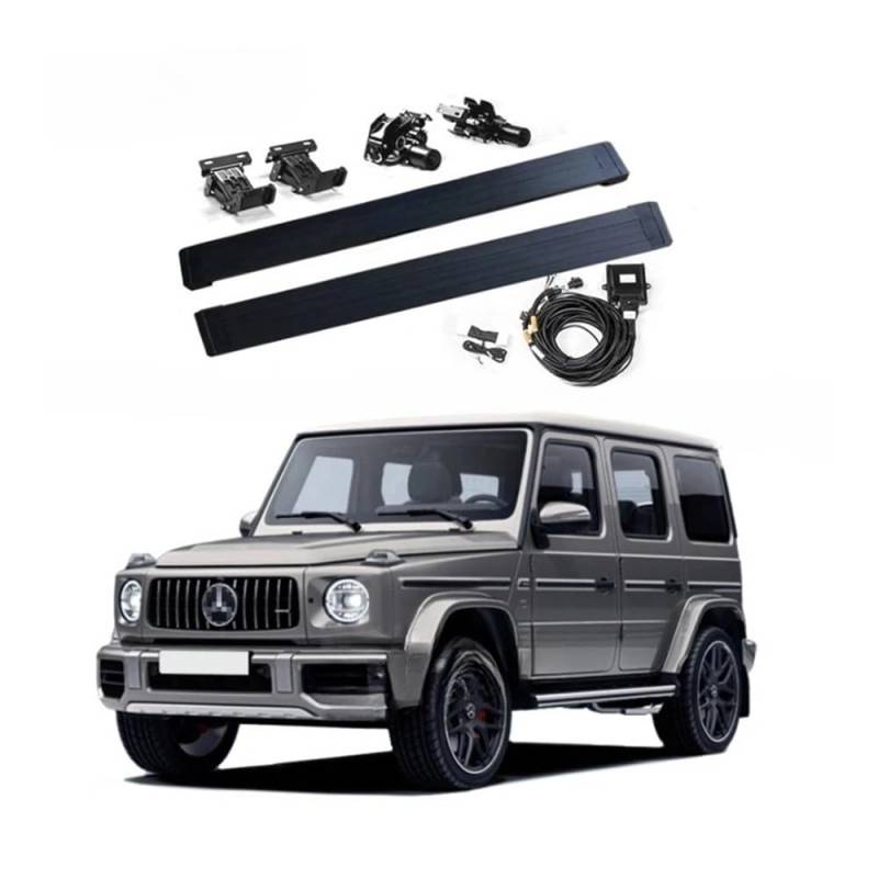 WHZYL G Wagen Elektrische Seitenstufen, Aluminium-Trittbrett, automatisch, kompatibel mit Mercedes G-Klasse W463 W464 W465 G350 G400 G500 G550 G63, Trittbrettstufe for LKW(A) von WHZYL