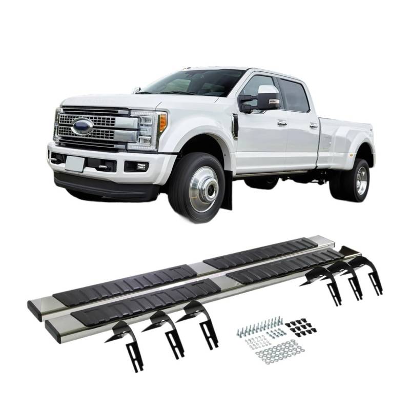 WHZYL Kompatibel mit 99-16 Ford F-550 Super Duty Extended Cab 6" Side Step Bar Trittbretter, Nerf Bars for Trucks, Seitenstufen von WHZYL